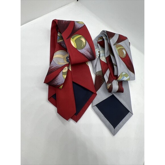 Vintage Lot Galassia Ties Pool Balls Red & Blue Classic Novelty Action - Picture 5 of 9